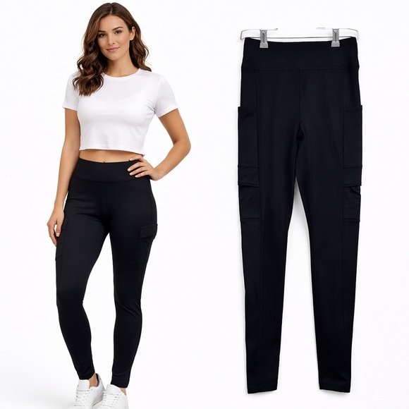 PINK Victoria's Secret Pants - Pink Active Black High Rise Pocket Leggings Size S Athletic Workout Yoga Pants